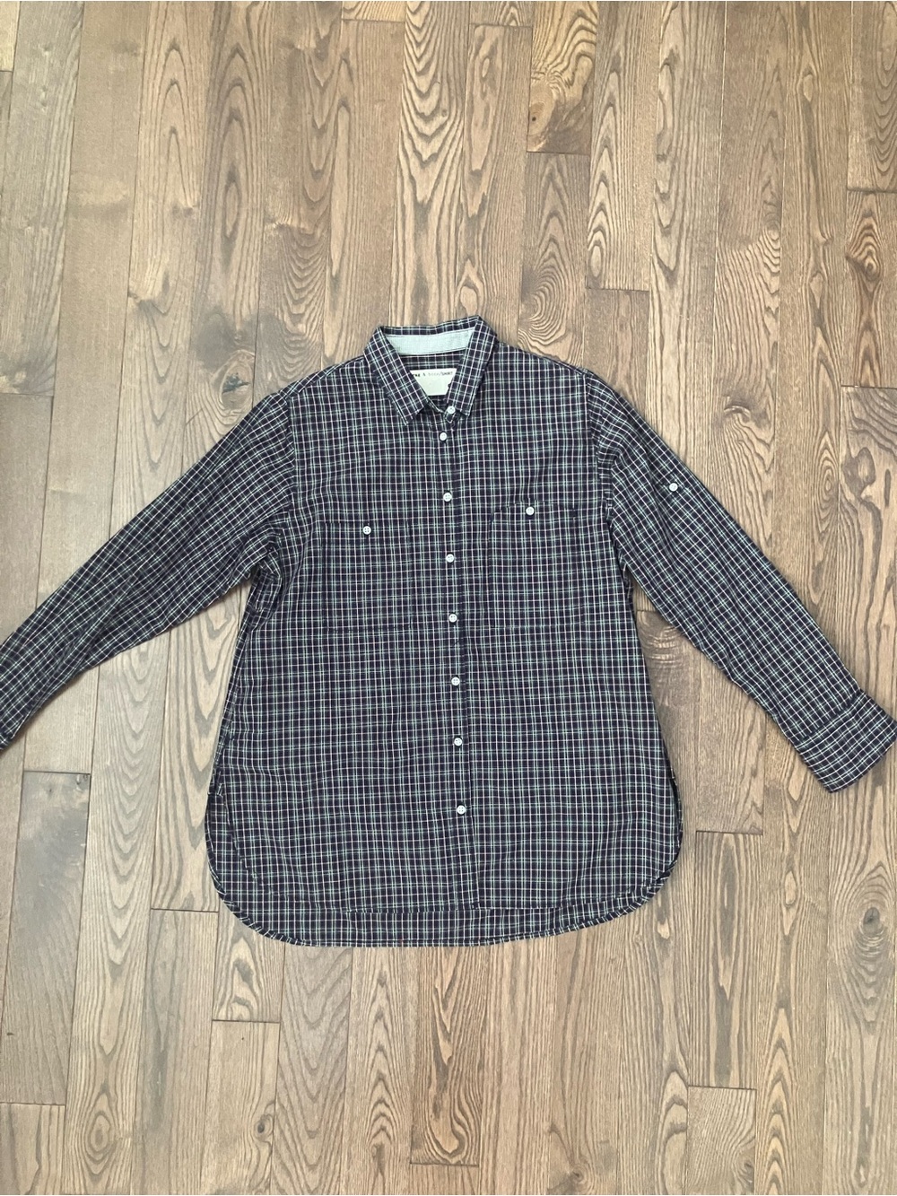 rag & bone Men's Plaid Button-Down Shirt - Black & Gray with Subtle Red